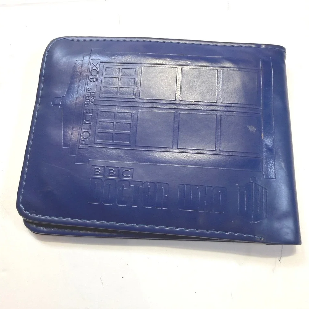 BBC Doctor Who TARDIS Blue Embossed Bifold Wallet Card Holder Sci-Fi Accessory